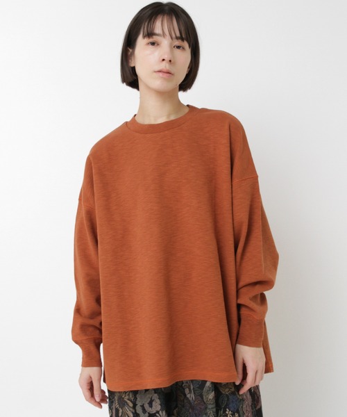 RNA-N(アールエヌエーエヌ)の「M2543 スラブスムースオーバーサイズプルオーバー(Tシャツ/カットソー・レディース・オレンジ/杢グレー/ブラック/キナリ・FREE)」の20枚目の写真
