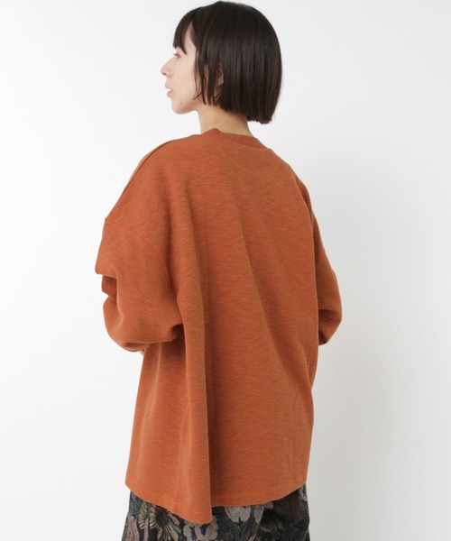 RNA-N(アールエヌエーエヌ)の「M2543 スラブスムースオーバーサイズプルオーバー(Tシャツ/カットソー・レディース・オレンジ/杢グレー/ブラック/キナリ・FREE)」の16枚目の写真