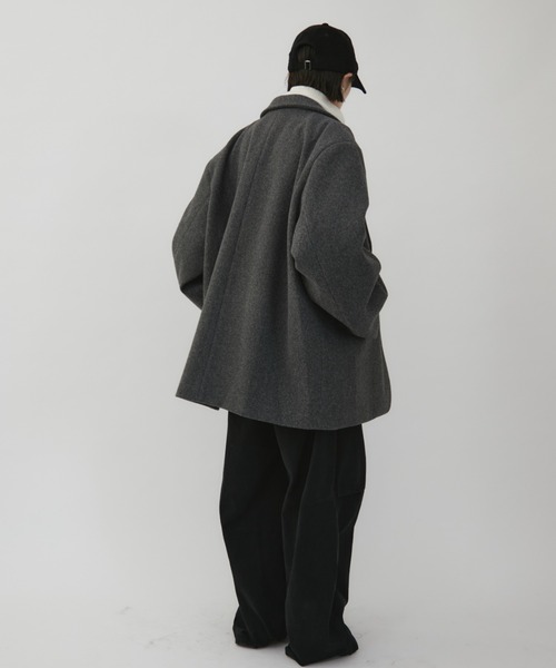 VION（ヴィオン）の「Wool Like Jacket / ウールライクジャケット（テーラードジャケット・レディース・ブラウン/ネイビー/チャコールグレー・FREE）」の10枚目の写真