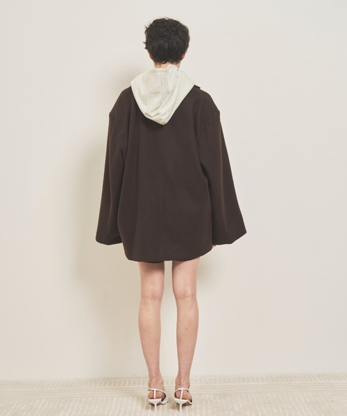 VION（ヴィオン）の「Wool Like Jacket / ウールライクジャケット（テーラードジャケット・レディース・ブラウン/ネイビー/チャコールグレー・FREE）」の14枚目の写真