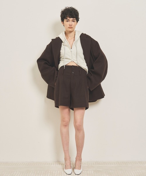 VION（ヴィオン）の「Wool Like Jacket / ウールライクジャケット（テーラードジャケット・レディース・ブラウン/ネイビー/チャコールグレー・FREE）」の12枚目の写真