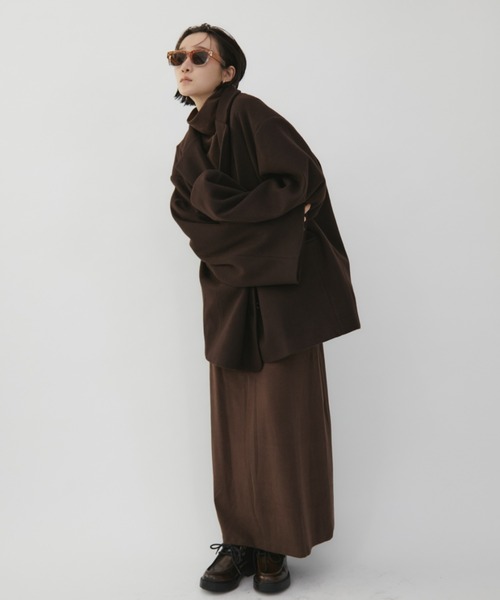 VION（ヴィオン）の「Wool Like Jacket / ウールライクジャケット（テーラードジャケット・レディース・ブラウン/ネイビー/チャコールグレー・FREE）」の16枚目の写真