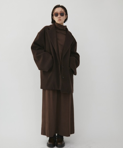 VION（ヴィオン）の「Wool Like Jacket / ウールライクジャケット（テーラードジャケット・レディース・ブラウン/ネイビー/チャコールグレー・FREE）」の15枚目の写真