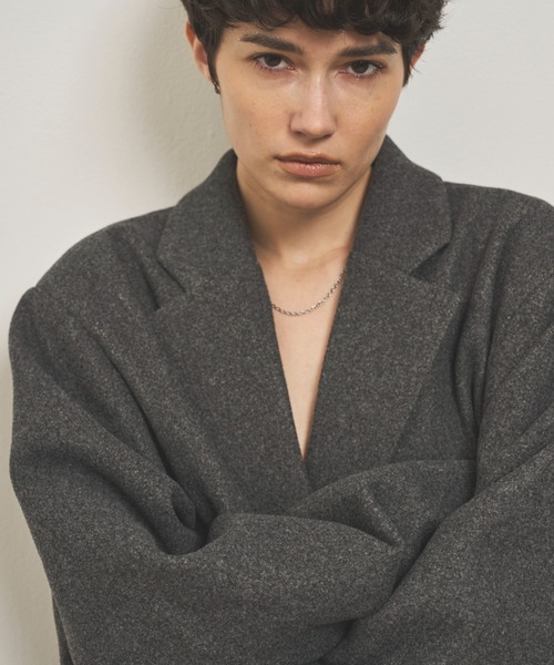 VION（ヴィオン）の「Wool Like Jacket / ウールライクジャケット（テーラードジャケット・レディース・ブラウン/ネイビー/チャコールグレー・FREE）」の19枚目の写真