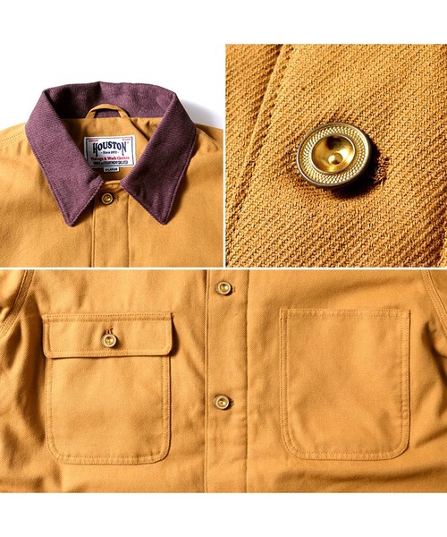 HOUSTON(ヒューストン)の「HOUSTON ソリッドビエラカバーオール(カバーオール・メンズ・オフホワイト/ネイビー/マスタード/ブラック/オリーブ/グレー・MEDIUM/X-LARGE/XX-LARGE/LARGE)」の9枚目の写真