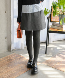 Petitle（プチレ）の「[ 低身長向けサイズ ] フェイクウールミニスカパン（スカート・レディース）」