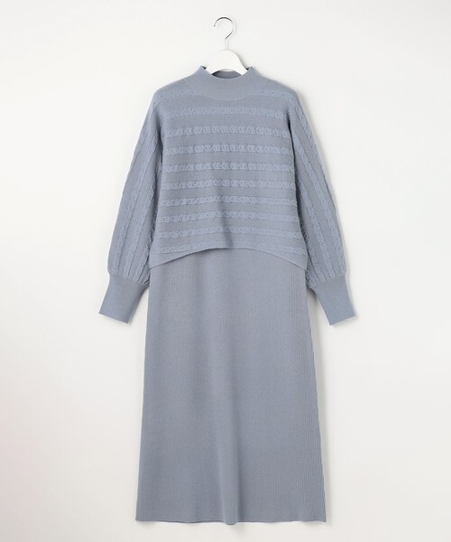 ANY SIS(エニィスィス)の「【2SET】ニット ボレロ × ワンピース セット(ワンピース・レディース・ブラック系/スカイブルー系/グレー系・X-SMALL)」の5枚目の写真