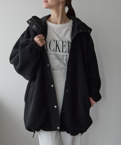 セール】ボア ブルゾン フーテッド ミドル丈コート（その他アウター