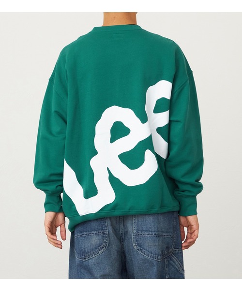 【C.E】バックプリントスウェット Lサイズ ブルー×グリーン シーイー セール】CITY PHOTO PRINT SWEAT CREW / シティフォトプリント