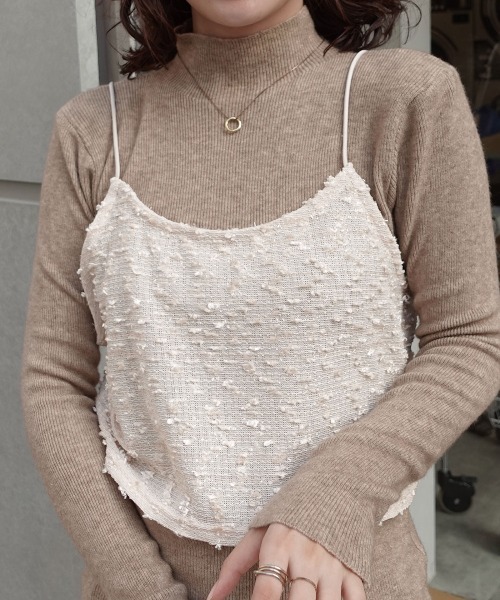 CORNERS（コーナーズ）の「ネップラメボーダービスチェ（キャミソール・レディース・ブラウン/アイボリー/ブラック・M）」の8枚目の写真