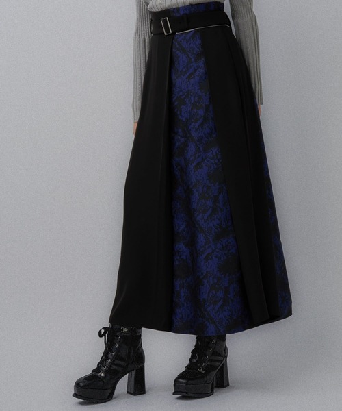 HARE（ハレ）の「アートジャガード2WAYスカート(HARE)（スカート・レディース・グリーン/パープル/ネイビー/グリーン系その他・FREE）」の7枚目の写真