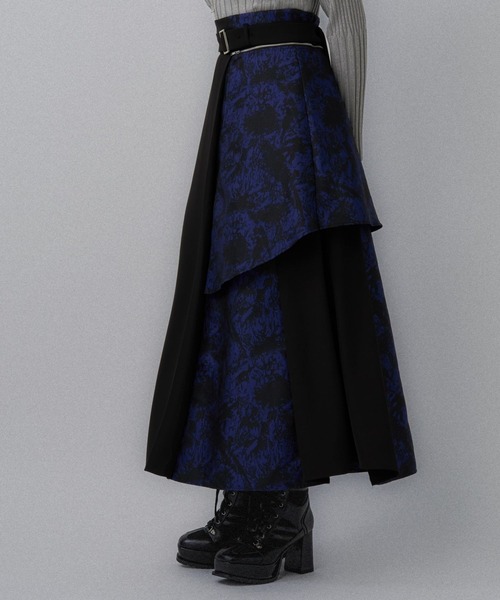 HARE ジャガードスカート HARE スカート ジャガードプリーツレイヤースカート(HARE