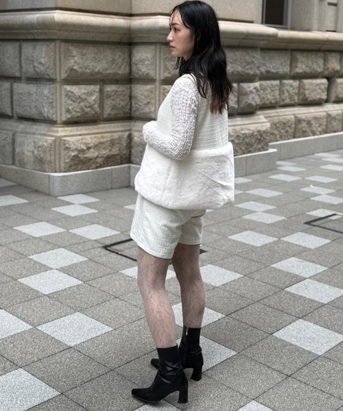 deux amour（ドゥーザムール）の「ツイードファ―ベスト（Tシャツ/カットソー・レディース・ホワイト/ブラック・MEDIUM）」の20枚目の写真