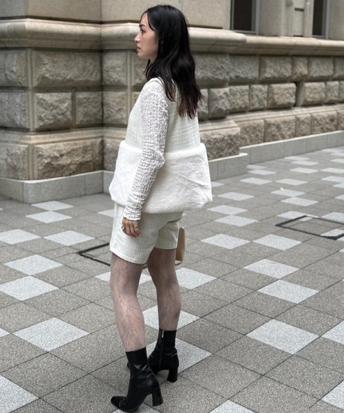 deux amour（ドゥーザムール）の「ツイードファ―ベスト（Tシャツ/カットソー・レディース・ホワイト/ブラック・MEDIUM）」の21枚目の写真