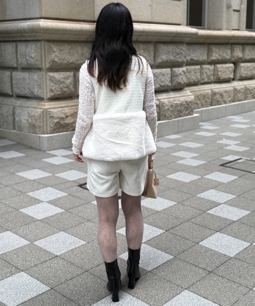 deux amour（ドゥーザムール）の「ツイードファ―ベスト（Tシャツ/カットソー・レディース・ホワイト/ブラック・MEDIUM）」の22枚目の写真