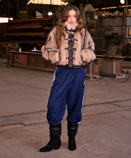 ACLENT ポイントレザーニュアンスファーブルゾン ポイントレザーニュアンスファーブルゾン（ブルゾン）｜ACLENT