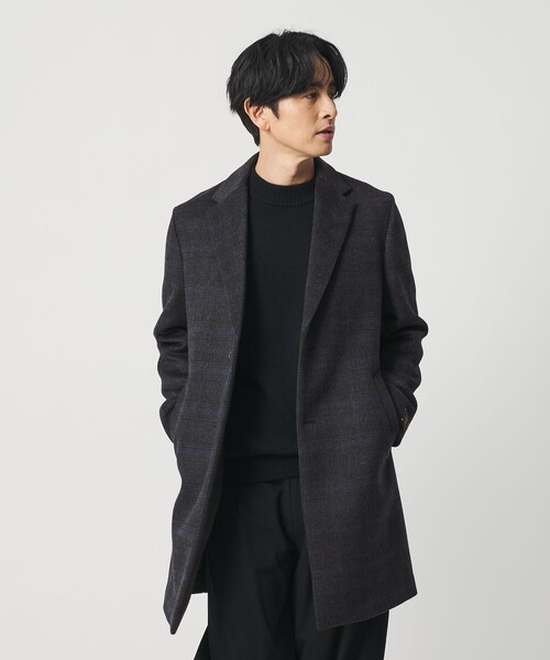 120 メルトン チェック チェスターコート（チェスターコート