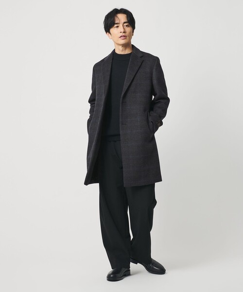 120 メルトン チェック チェスターコート（チェスターコート