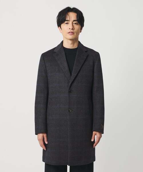 120 メルトン チェック チェスターコート（チェスターコート