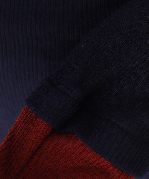 La TOTALITE（ラトータリテ）の「【洗える】配色ウールテレコカットソー（Tシャツ/カットソー・レディース・ネイビー/ホワイト/グレー・FREE）」の5枚目の写真