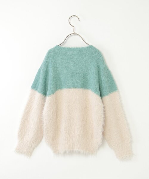 ikka(イッカ)の「【親子コーデ】ブークレーフェザー切り替えニット(120~160cm)(ニット/セーター・キッズ・ベージュ/ブルー・120/130/140/150/160)」の17枚目の写真