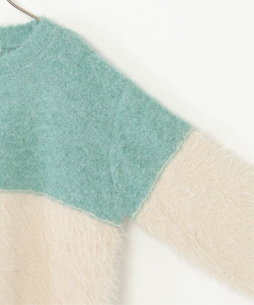 ikka(イッカ)の「【親子コーデ】ブークレーフェザー切り替えニット(120~160cm)(ニット/セーター・キッズ・ベージュ/ブルー・120/130/140/150/160)」の16枚目の写真