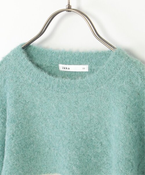 ikka(イッカ)の「【親子コーデ】ブークレーフェザー切り替えニット(120~160cm)(ニット/セーター・キッズ・ベージュ/ブルー・120/130/140/150/160)」の13枚目の写真