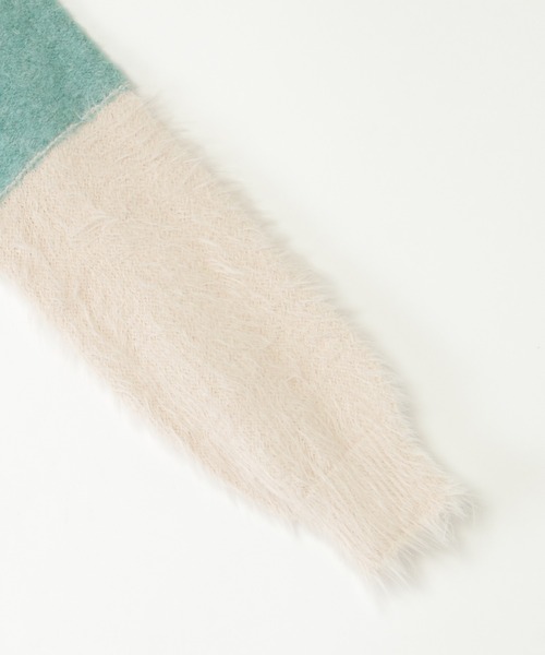 ikka(イッカ)の「【親子コーデ】ブークレーフェザー切り替えニット(120~160cm)(ニット/セーター・キッズ・ベージュ/ブルー・120/130/140/150/160)」の7枚目の写真