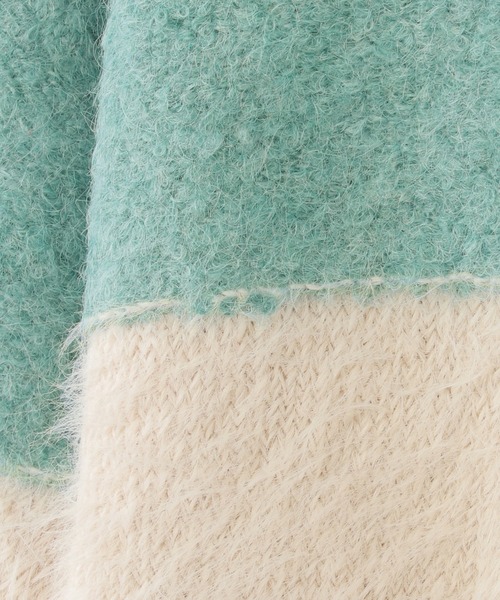 ikka(イッカ)の「【親子コーデ】ブークレーフェザー切り替えニット(120~160cm)(ニット/セーター・キッズ・ベージュ/ブルー・120/130/140/150/160)」の9枚目の写真