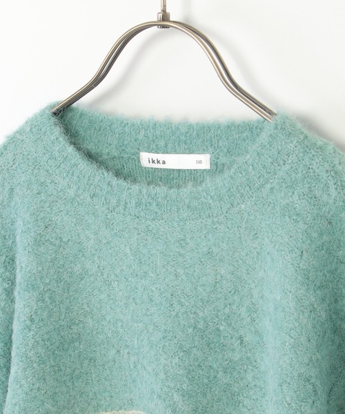 ikka(イッカ)の「【親子コーデ】ブークレーフェザー切り替えニット(120~160cm)(ニット/セーター・キッズ・ベージュ/ブルー・120/130/140/150/160)」の5枚目の写真