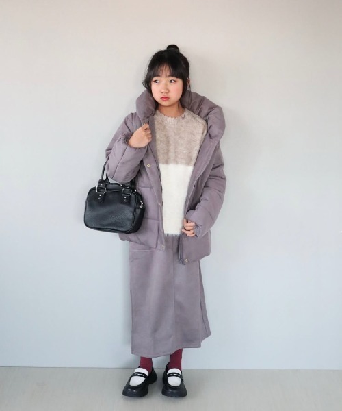 ikka（イッカ）の「【親子コーデ】ブークレーフェザー切り替えニット（120~160cm）（ニット/セーター・キッズ・ベージュ/ブルー・120/130/140/150/160）」の13枚目の写真