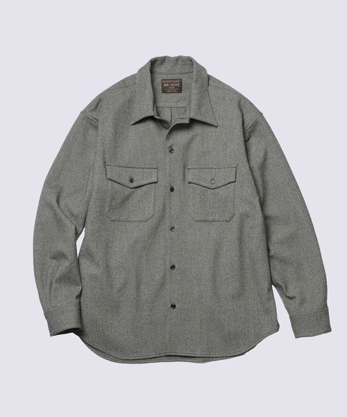 MR.OLIVE（ミスターオリーブ）の「【MR.OLIVE/ミスターオリーブ】PEACHSKIN STRETCH GABARDINE /CPO SHIRT（シャツ/ブラウス・メンズ・グレー/ネイビー・S/M）」の3枚目の写真