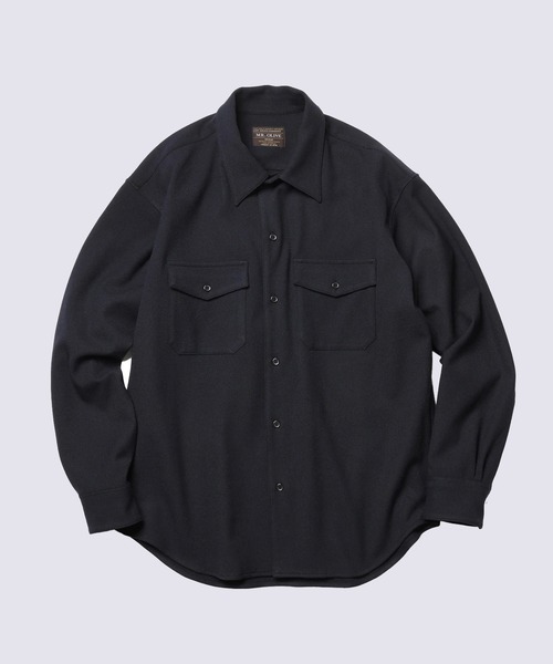 MR.OLIVE（ミスターオリーブ）の「【MR.OLIVE/ミスターオリーブ】PEACHSKIN STRETCH GABARDINE /CPO SHIRT（シャツ/ブラウス・メンズ・グレー/ネイビー・S/M）」の4枚目の写真
