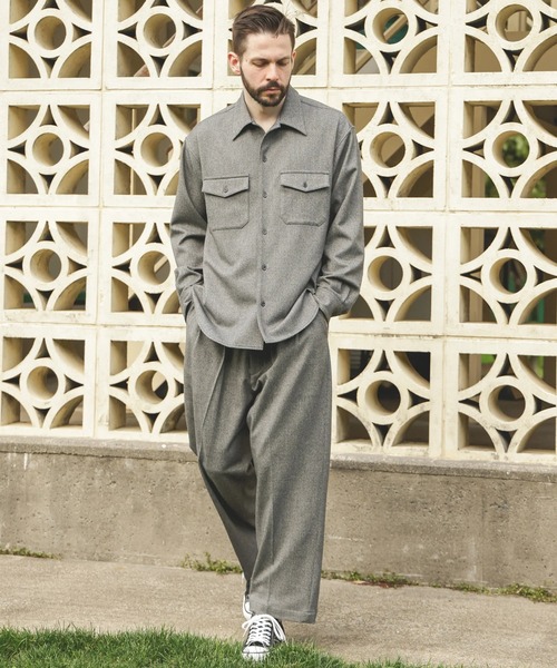 MR.OLIVE（ミスターオリーブ）の「【MR.OLIVE/ミスターオリーブ】PEACHSKIN STRETCH GABARDINE /CPO SHIRT（シャツ/ブラウス・メンズ・グレー/ネイビー・S/M）」の11枚目の写真