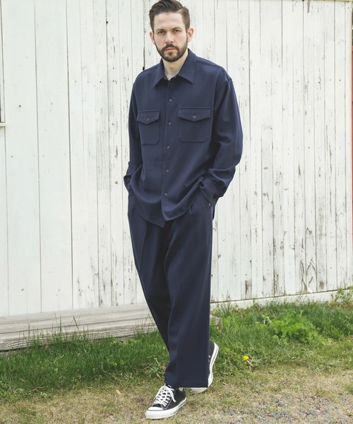 MR.OLIVE（ミスターオリーブ）の「【MR.OLIVE/ミスターオリーブ】PEACHSKIN STRETCH GABARDINE /CPO SHIRT（シャツ/ブラウス・メンズ・グレー/ネイビー・S/M）」の14枚目の写真