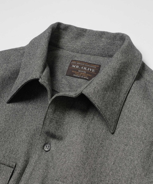 MR.OLIVE（ミスターオリーブ）の「【MR.OLIVE/ミスターオリーブ】PEACHSKIN STRETCH GABARDINE /CPO SHIRT（シャツ/ブラウス・メンズ・グレー/ネイビー・S/M）」の8枚目の写真