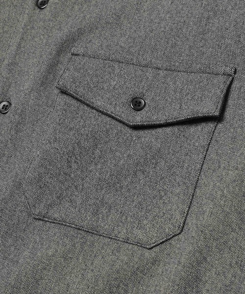 MR.OLIVE（ミスターオリーブ）の「【MR.OLIVE/ミスターオリーブ】PEACHSKIN STRETCH GABARDINE /CPO SHIRT（シャツ/ブラウス・メンズ・グレー/ネイビー・S/M）」の9枚目の写真