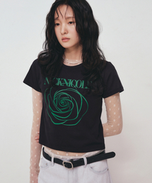 ROSE SIGNATURE CROP TOP_BLACK GREEN