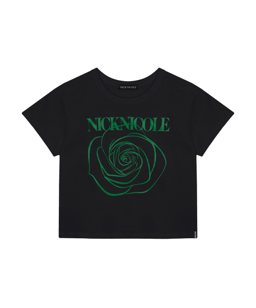 NICK&NICOLE(ニックアンドニコール)の「ROSE SIGNATURE CROP TOP_BLACK GREEN(Tシャツ/カットソー・レディース・その他・FREE)」の4枚目の写真