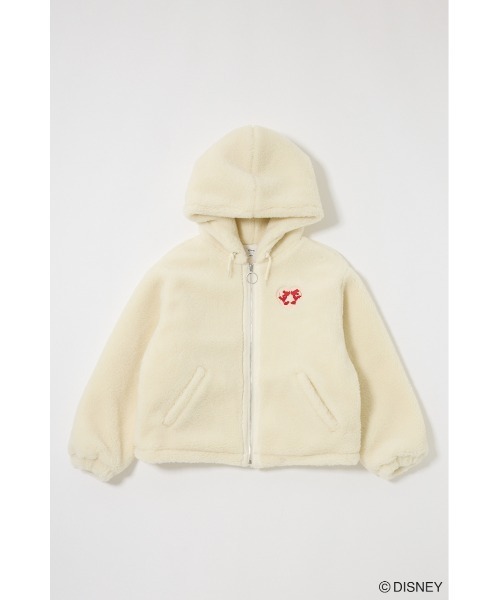 Disney SERIES CREATED by MUS(ディズニーシリーズクリエイテッドバイエムユーエス)の「MD KISSING BOA HOODIE ジャケット(その他アウター・レディース・オフホワイト/ベージュ/ブラック・FREE)」の2枚目の写真