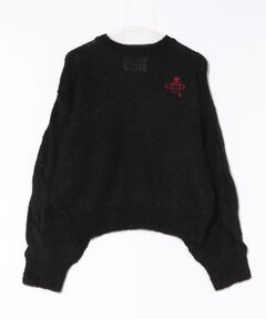 ヴィヴィアンウエストウッドリボン付きブラックニットセーター ヴィヴィアンウエストウッドリボン付きブラックニットセーター