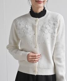 rps | パールフラワーモチーフニットカーディガン(カーディガン/ボレロ)