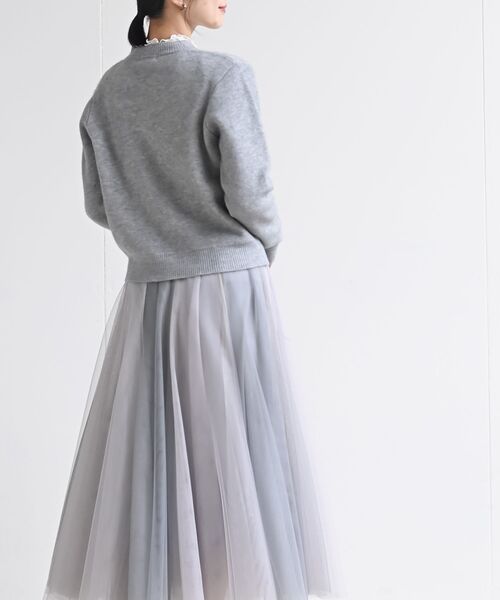 rps（アールピーエス）の「パールフラワーモチーフニットカーディガン（カーディガン/ボレロ・レディース・ブラック/アイボリー/杢グレー・フリー）」の12枚目の写真