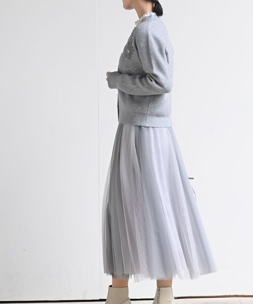 rps（アールピーエス）の「パールフラワーモチーフニットカーディガン（カーディガン/ボレロ・レディース・ブラック/アイボリー/杢グレー・フリー）」の13枚目の写真