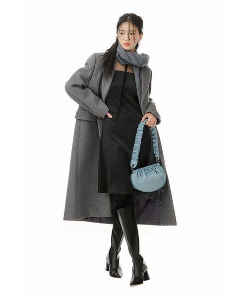 MUSINSA STANDARD WOMAN（ムシンサスタンダードウーマン）の「レディースカシミアブレンドチェスターロングコート[ミディアムグレー]（チェスターコート・レディース・その他・SMALL/MEDIUM/LARGE/X-SMALL）」の14枚目の写真
