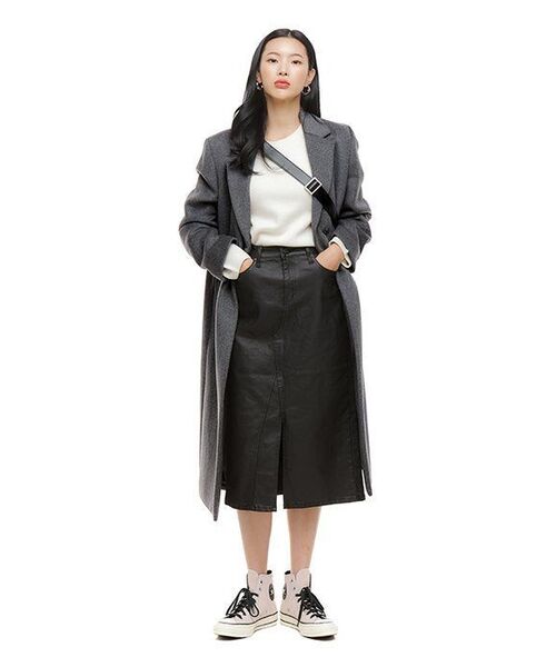 MUSINSA STANDARD WOMAN（ムシンサスタンダードウーマン）の「レディースカシミアブレンドチェスターロングコート[ミディアムグレー]（チェスターコート・レディース・その他・SMALL/MEDIUM/LARGE/X-SMALL）」の18枚目の写真
