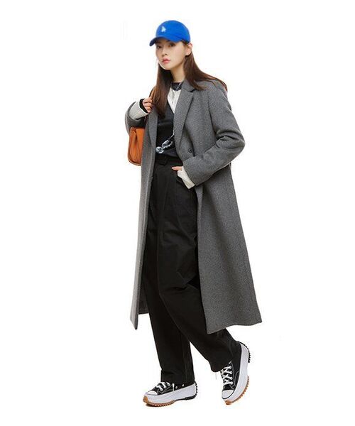 MUSINSA STANDARD WOMAN（ムシンサスタンダードウーマン）の「レディースカシミアブレンドチェスターロングコート[ミディアムグレー]（チェスターコート・レディース・その他・SMALL/MEDIUM/LARGE/X-SMALL）」の19枚目の写真