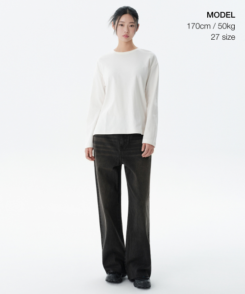 MUSINSA STANDARD WOMAN（ムシンサスタンダードウーマン）の「ウィメンズ90sバギーデニムパンツ[ラスティブラック]（デニムパンツ・レディース・その他・30/24/25/26/27/28/29）」の2枚目の写真