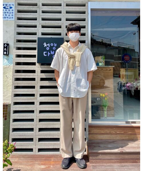 MUSINSA STANDARD（ムシンサスタンダード）の「軽量セミワイド隠しバンディングスラックス[ベージュ]（スラックス・メンズ・その他・42/26/27/28）」の9枚目の写真