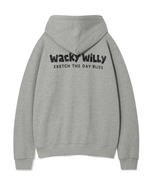 Wacky WiLLy（ワッキーウィリー）の「レタリンググラフィックフードジップアップ（3色）（パーカー・レディース・カーキ/ブラック/グレー・SMALL/MEDIUM/LARGE/X-LARGE）」の5枚目の写真